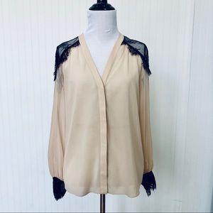 Alice & Olivia nude/lace blouse